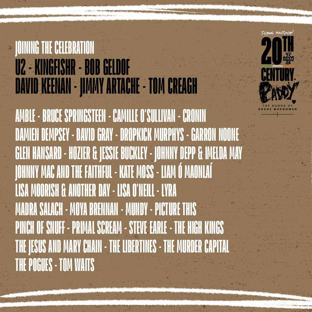 Shane Macgowan Tribute 20th Century Paddy