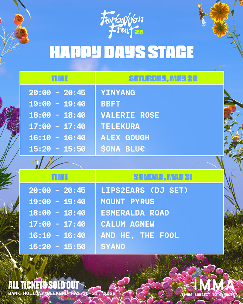 Forbidden Fruit Happy Days Stage