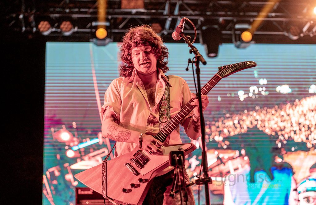 Amyl & The Sniffers guitarist performing live at Collins Barracks
