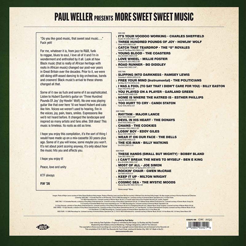 Paul Weller Sweet Sweet Music Track List